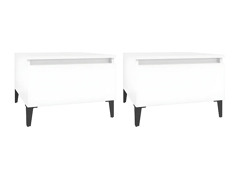 Tables d'appoint 2 pcs Blanc 50x46x35 Bois d'ingénierie