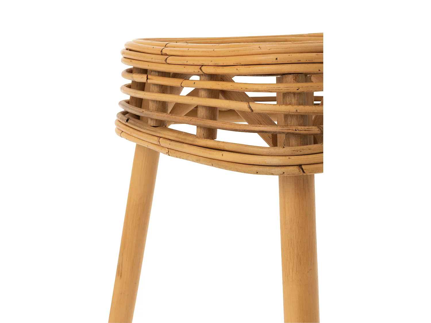 Tabouret en Rotin "Triangulaire" 42cm Naturel