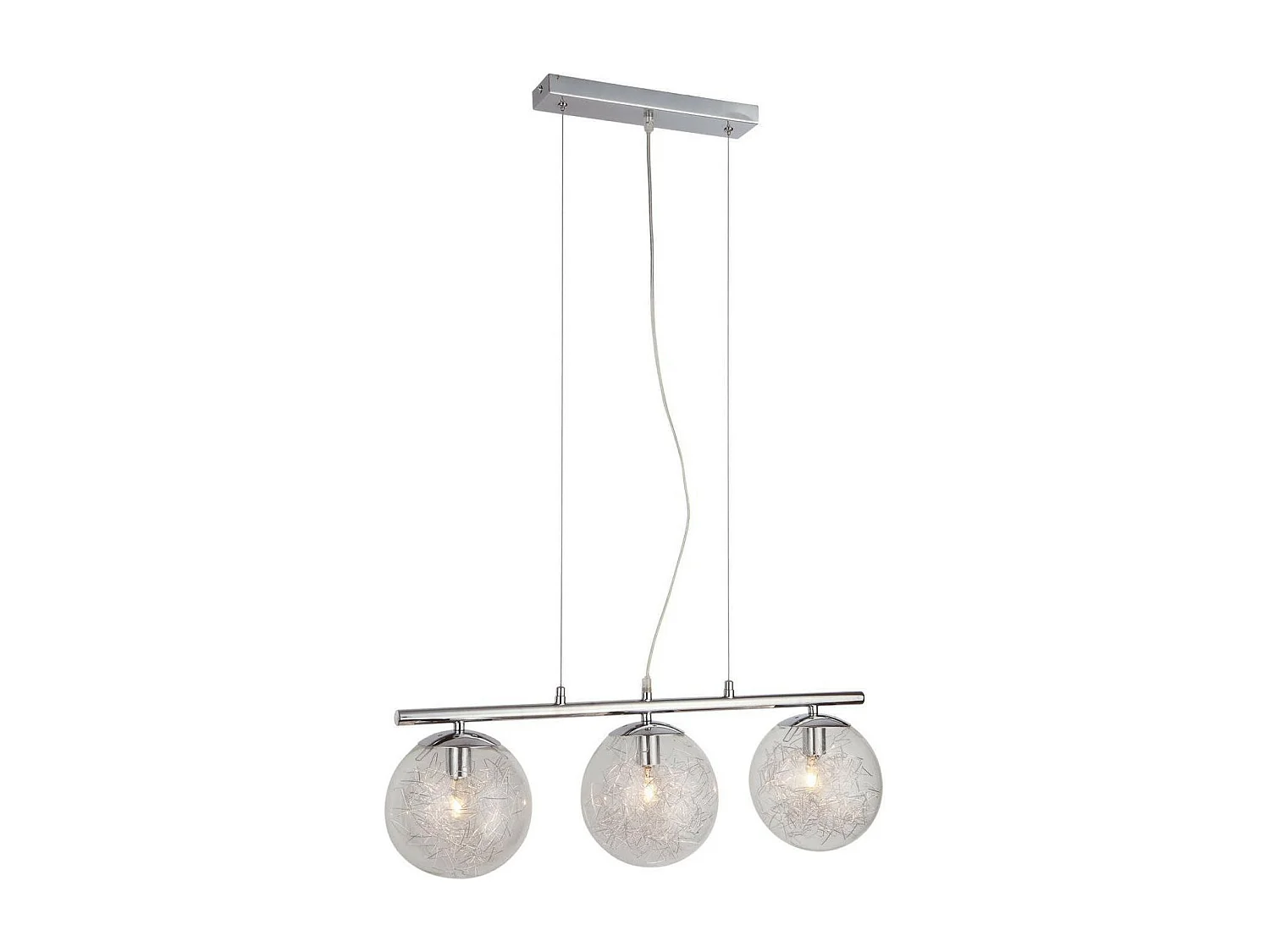 Lampe Suspension 3 Têtes "Edward" 19cm Blanc