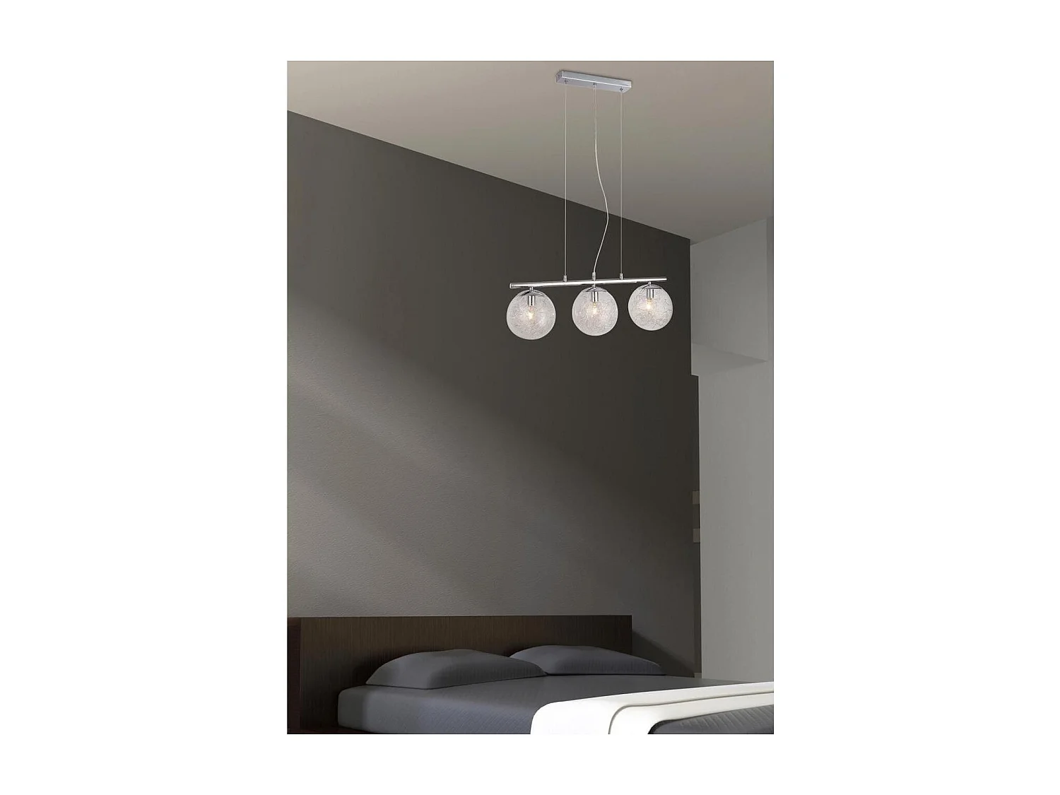 Lampe Suspension 3 Têtes "Edward" 19cm Blanc