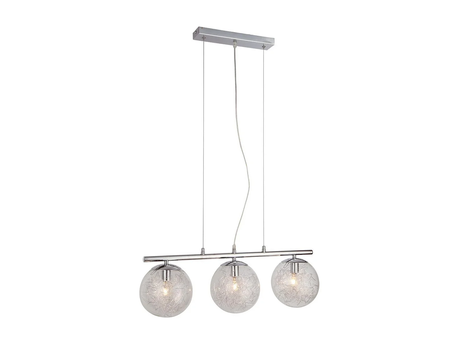 Lampe Suspension 3 Têtes "Edward" 19cm Blanc