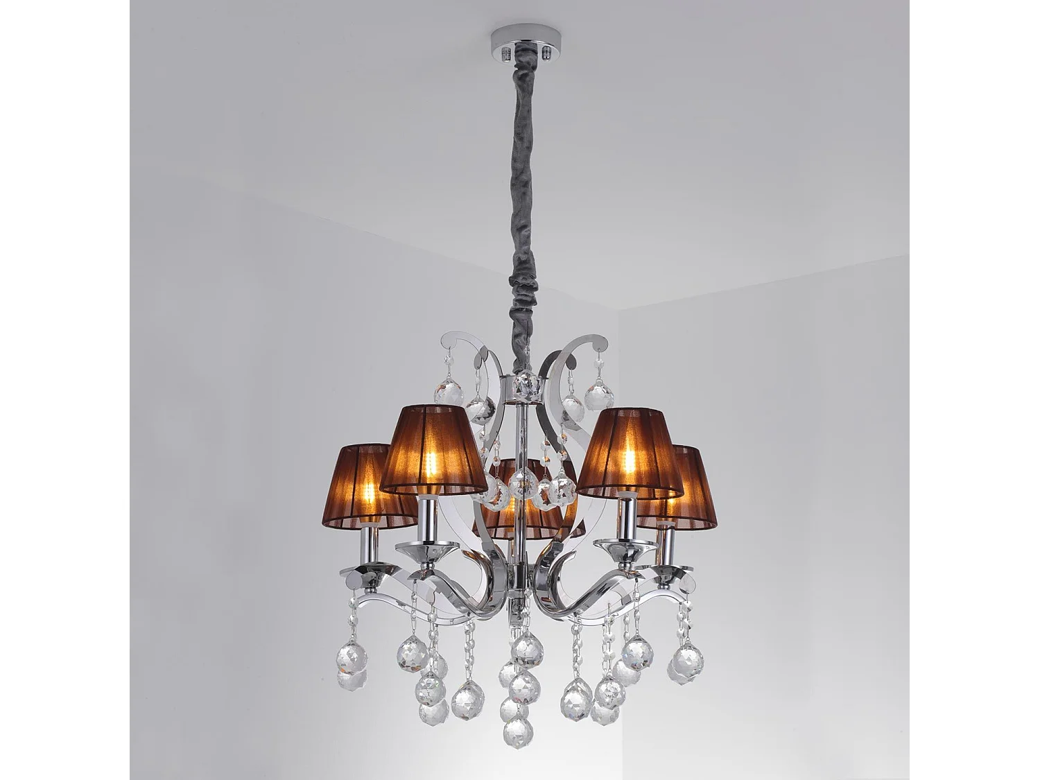 Suspension en Métal "Povery" 60cm Naturel & Argent