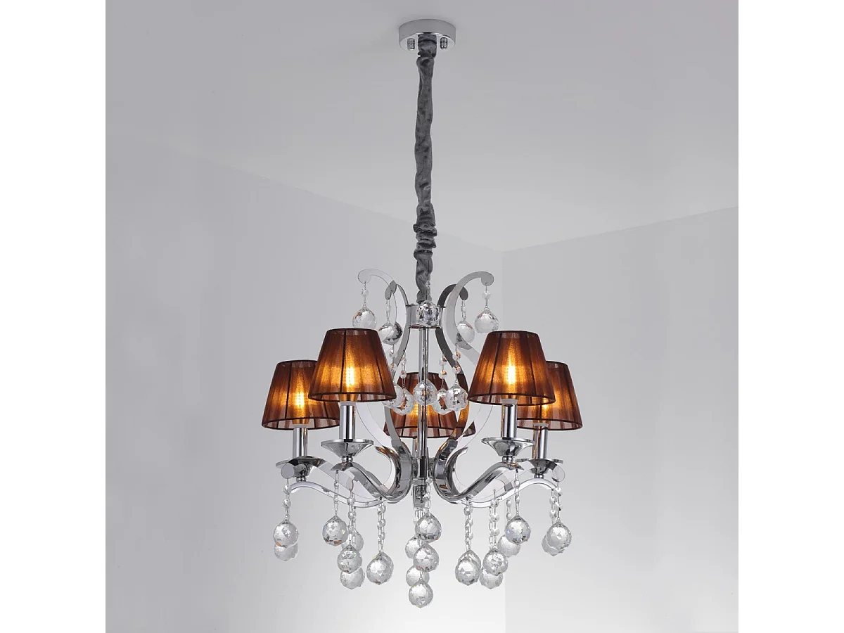 Suspension en Métal "Povery" 60cm Naturel & Argent