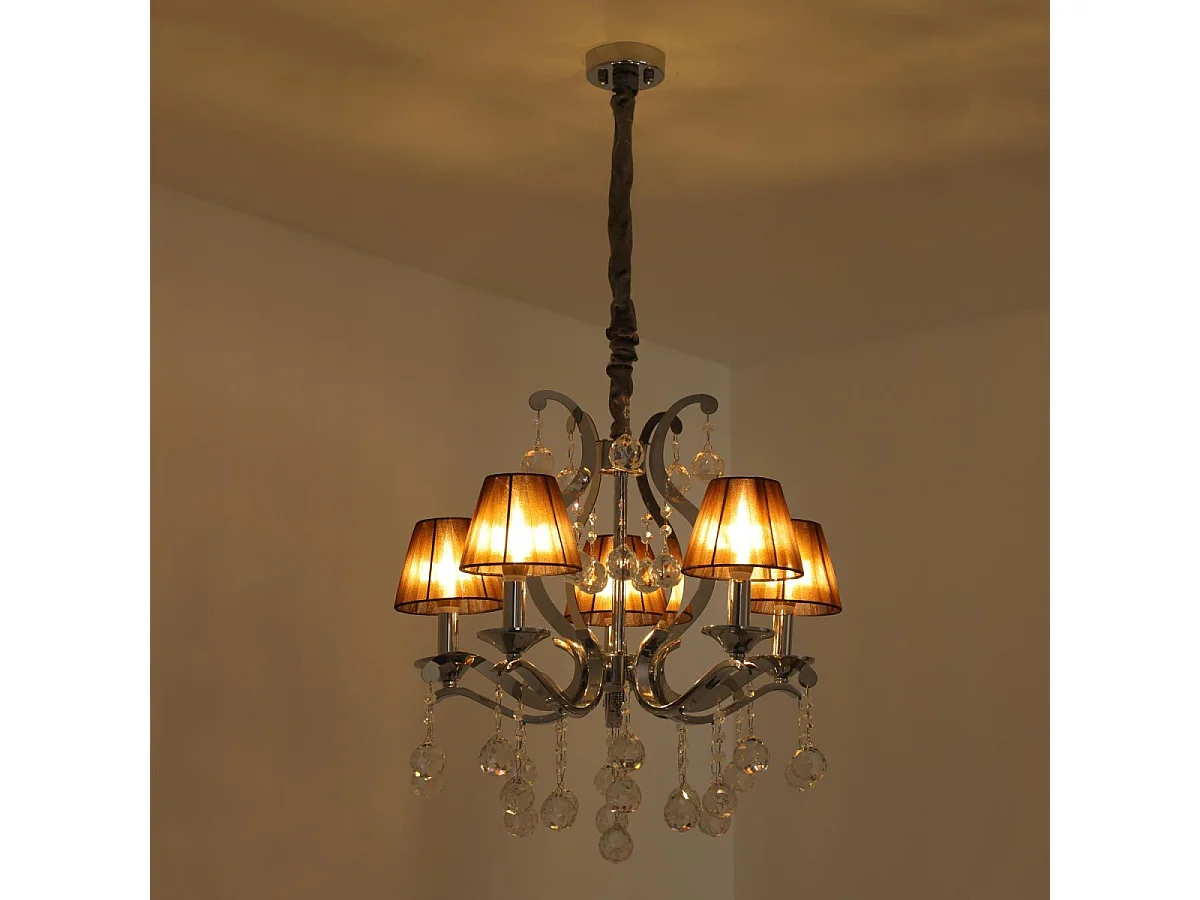 Suspension en Métal "Povery" 60cm Naturel & Argent