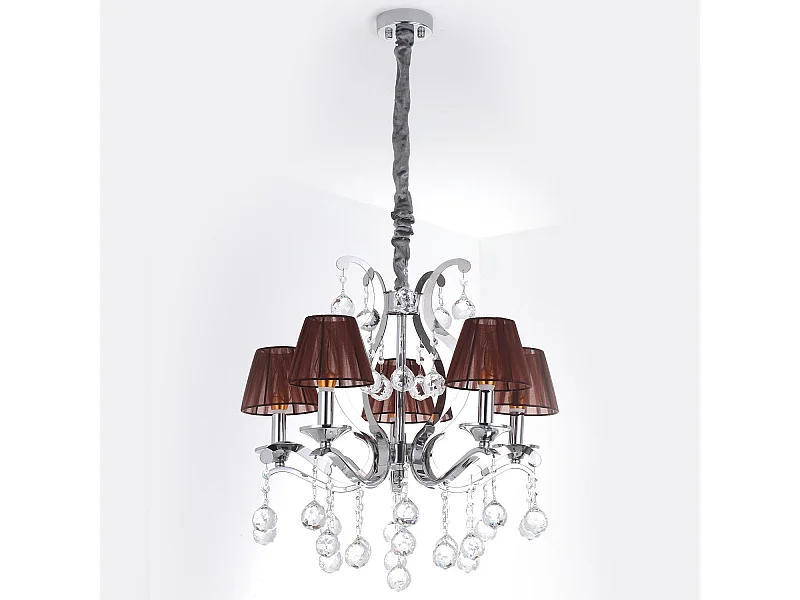 Suspension en Métal "Povery" 60cm Naturel & Argent