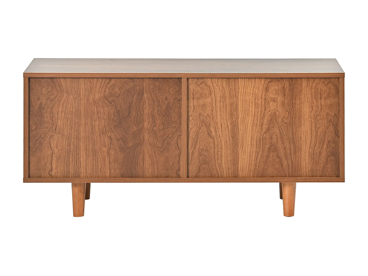 Ensemble de buffet pour salon - Commode avec 3 portes + meuble à chaussures avec portes coulissantes - Panneaux de particules - Motif en rotin - Noyer