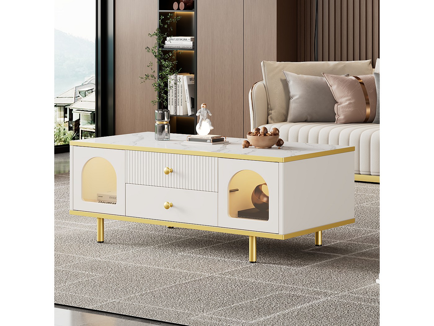 VidaXL 2x Meubles TV Avec Lumières LED Centres De Divertissement Armoires Multimédia Meubles De Salle De