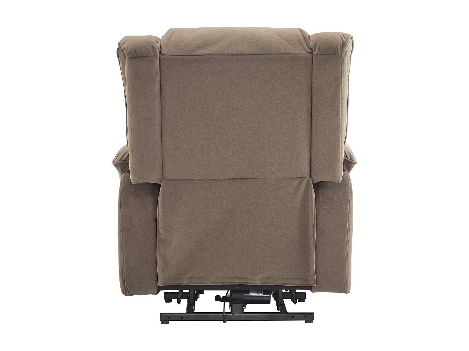 Poltrona massaggiante elettrica con 2 portabicchieri, funzione riscaldante e reclinabile, rivestita in tessuto marrone