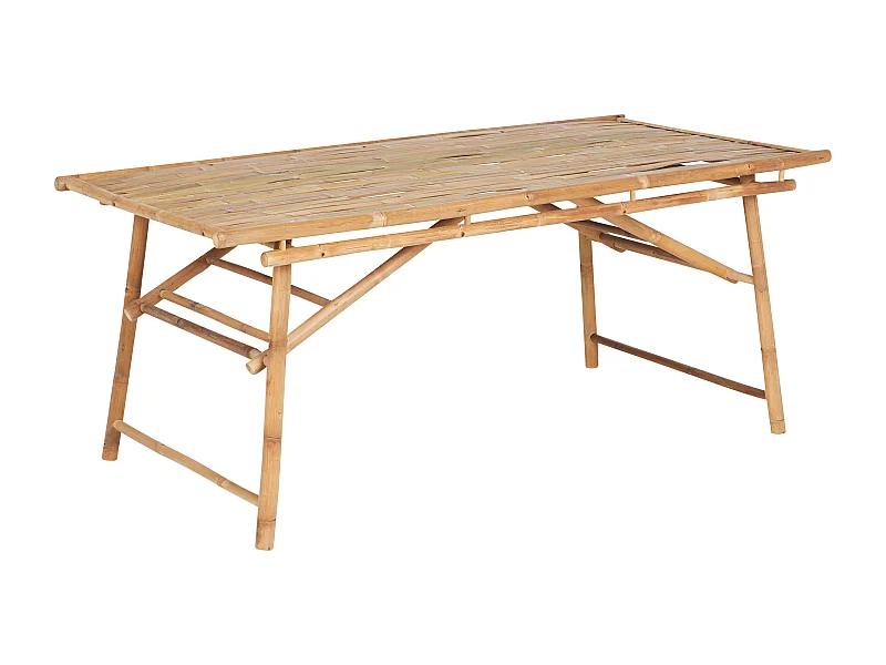Gartentisch Bambusholz heller Holzfarbton 180 x 90 cm Gartenmöbel Tindari