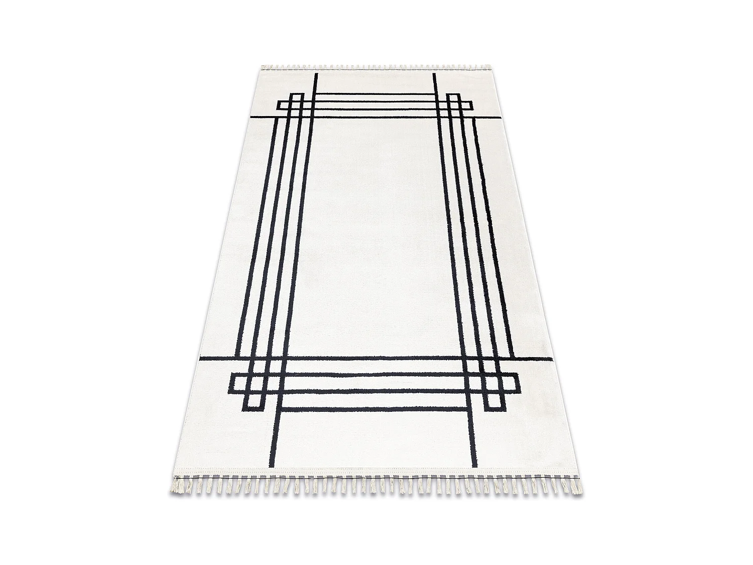 Tapis AMOUR 53096C crème - Cadre, lignes moderne, élégant 78x150 cm