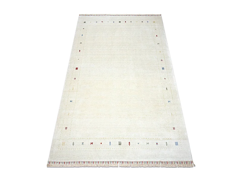 HERIZ A0987C Teppich Rahmen Sahne - Bambusgarn, exklusiv, stilvoll 200x290 cm