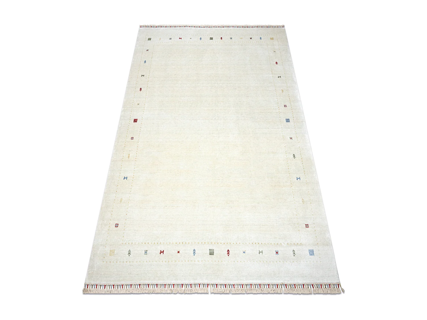 HERIZ A0987C Teppich Rahmen Sahne - Bambusgarn, exklusiv, stilvoll 200x290 cm