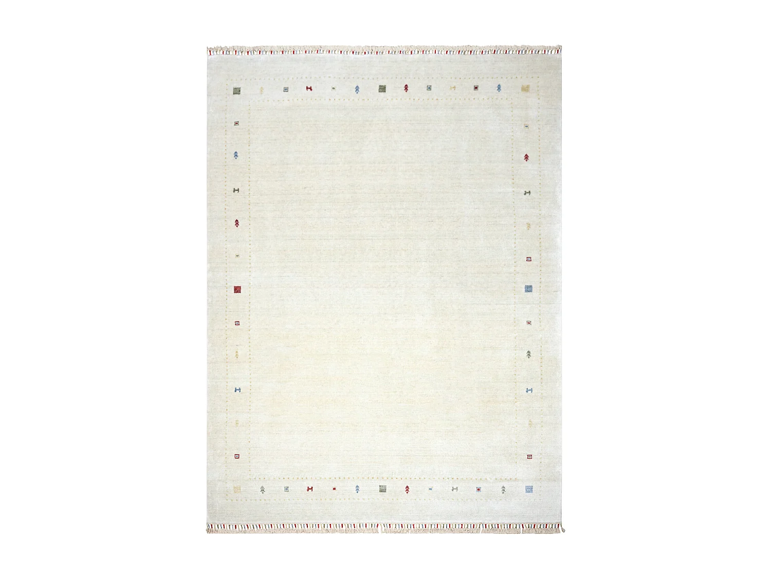 HERIZ A0987C Teppich Rahmen Sahne - Bambusgarn, exklusiv, stilvoll 200x290 cm