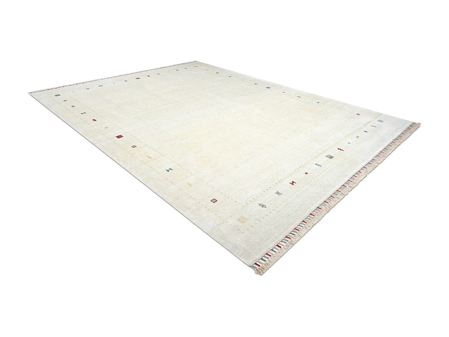 HERIZ A0987C Teppich Rahmen Sahne - Bambusgarn, exklusiv, stilvoll 200x290 cm