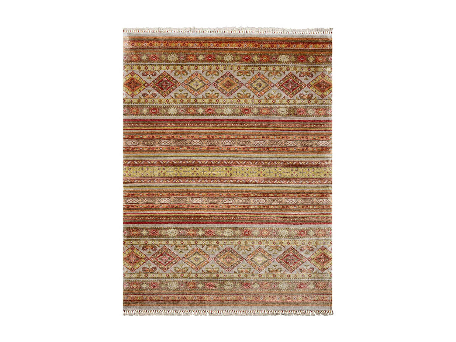 HERIZ A0986B Teppich Orientalisch beige / burgund - Bambusgarn, exklus 170x240 cm
