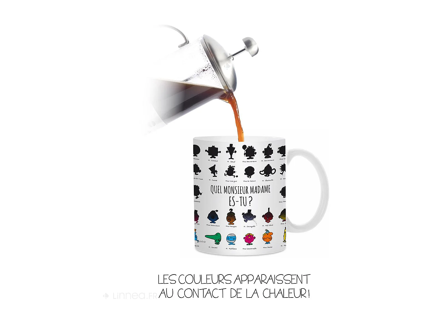 Mug thermo réactif en céramique MONSIEUR MADAME 30cl