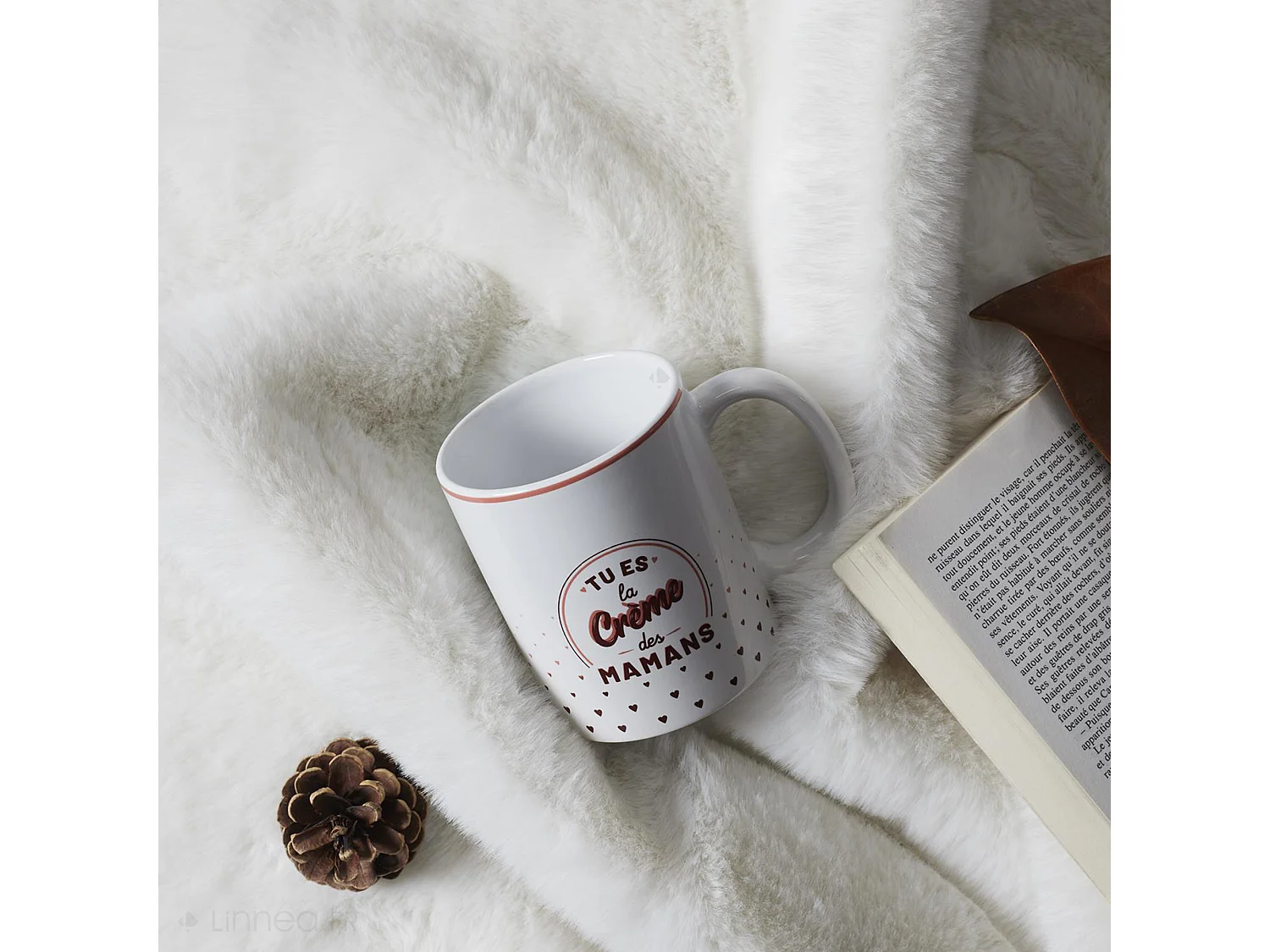 Mug en céramique 33 cl collection MALY modèle pour les mamans blanc