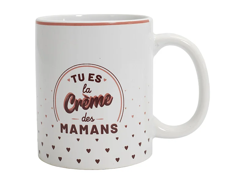 Mug en céramique 33 cl collection MALY modèle pour les mamans blanc