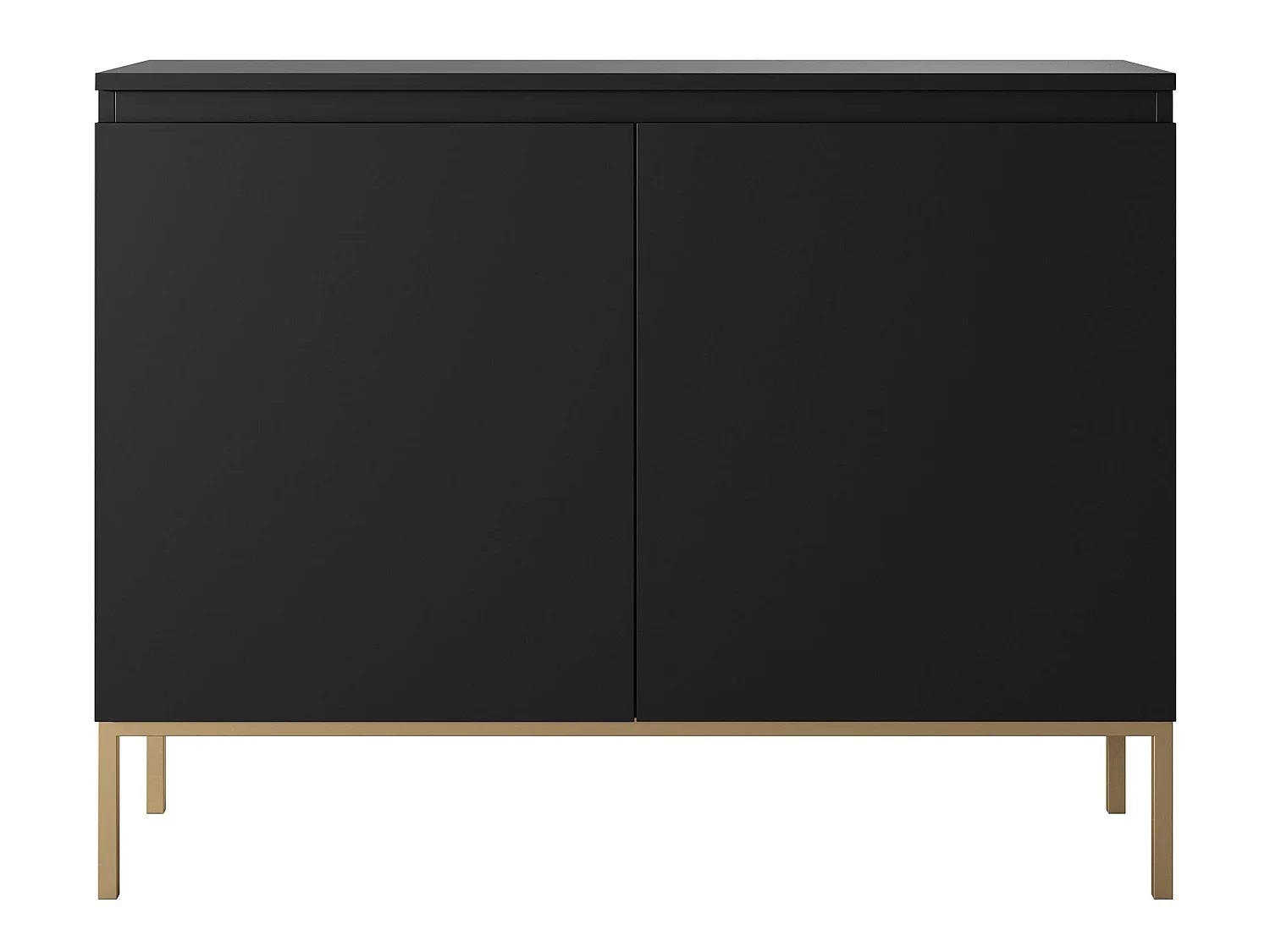 Sideboard 2-türig - schwarz mit goldenem Metallgestell - 100 cm - BEMMI