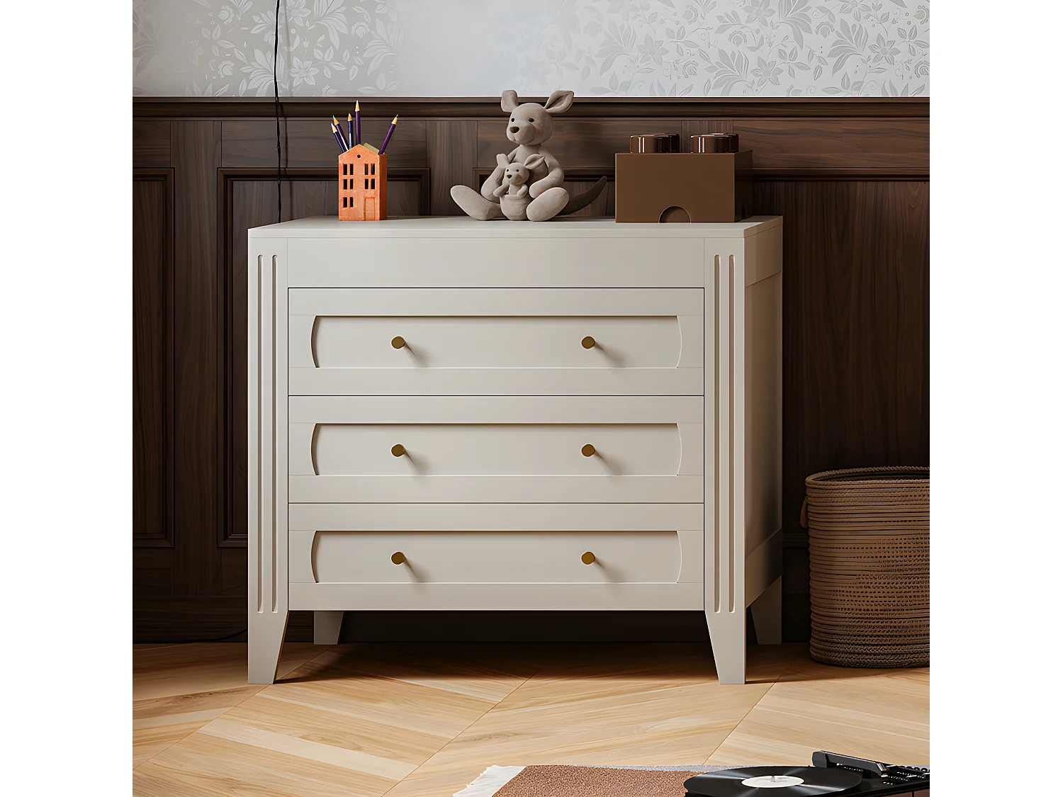 Commode 3 tiroirs Milenne Cachemire