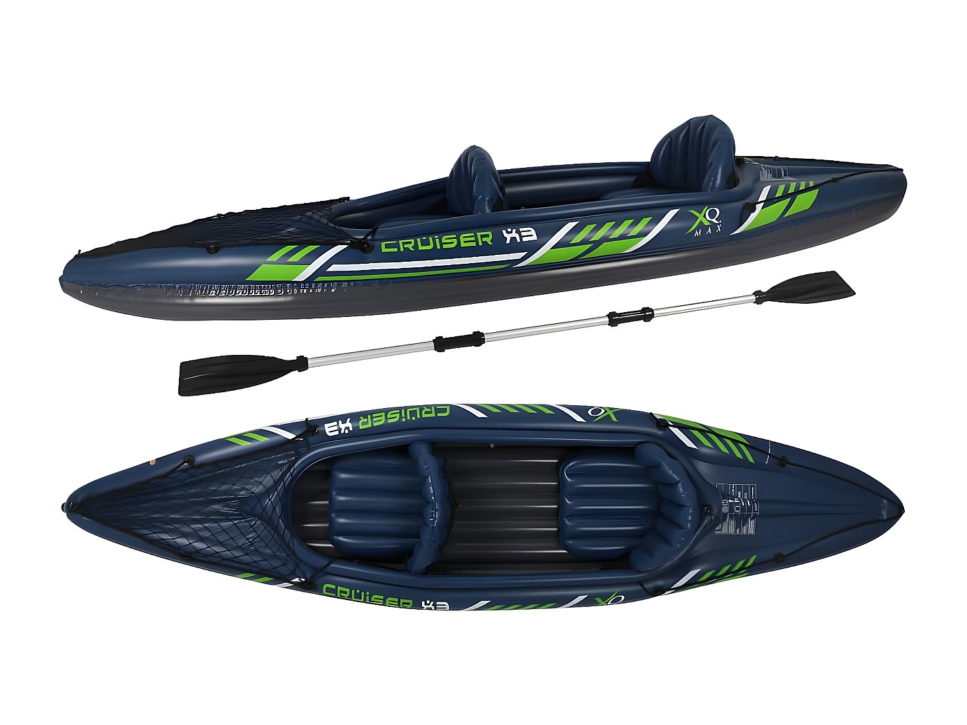 Kayak gonflable 342 cm Cruiser X3 bleu - Bleu orage