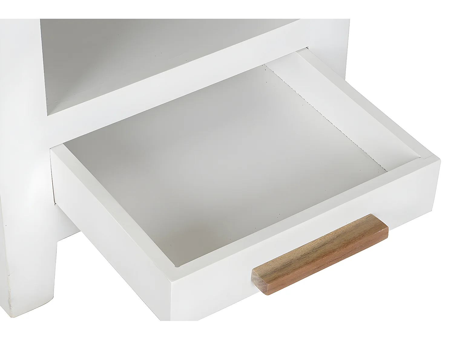 Table de nuit, table de chevet avec 3 tiroirs en bois coloris blanc, naturel - longueur 45 x profondeur 40 x Hauteur 60 cm