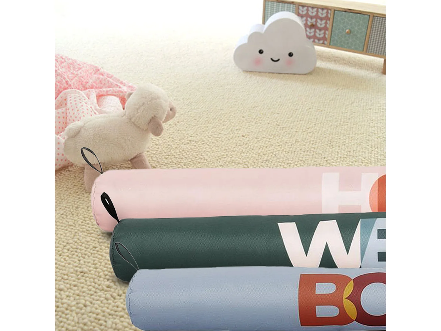 Boudin de porte en polyester avec message collection COLOR vert