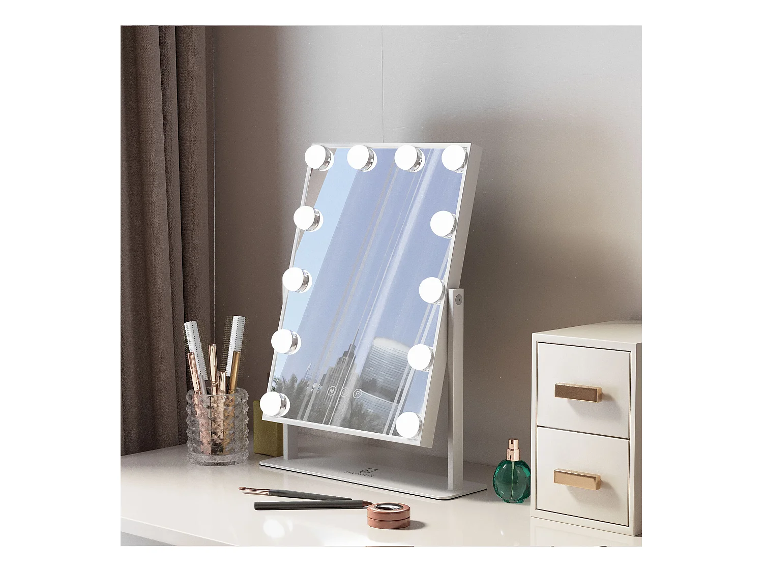 Miroir de maquillage hollywood coiffeuse mural avec lumière 30x41cm