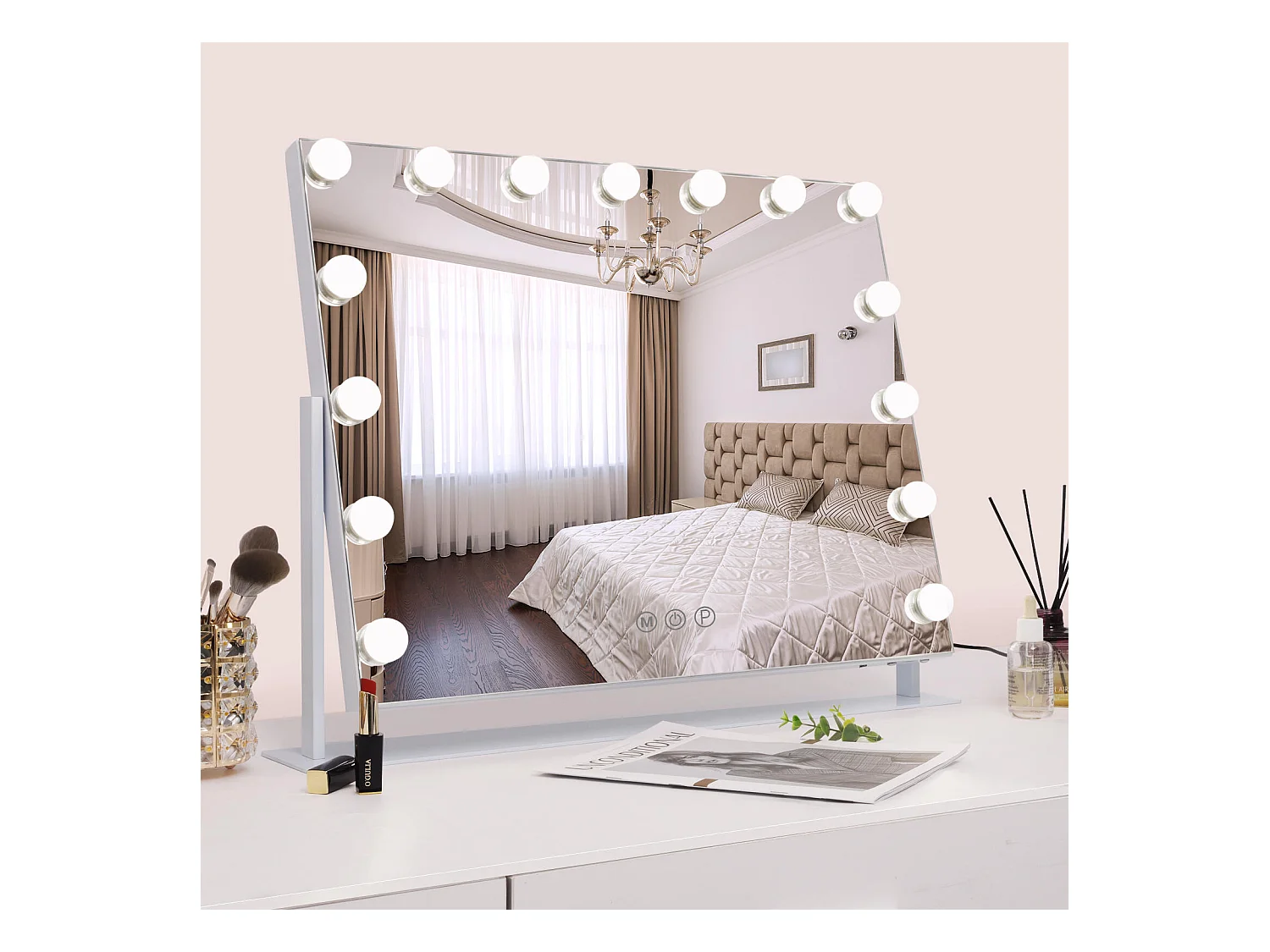 Espejo de Maquillaje LED 58x46cm - Giratorio