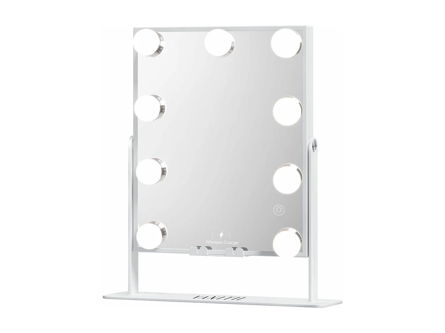 Miroir de maquillage hollywood coiffeuse mural avec lumière 25x30cm - Bluetooth - La recharge wireless pour phones