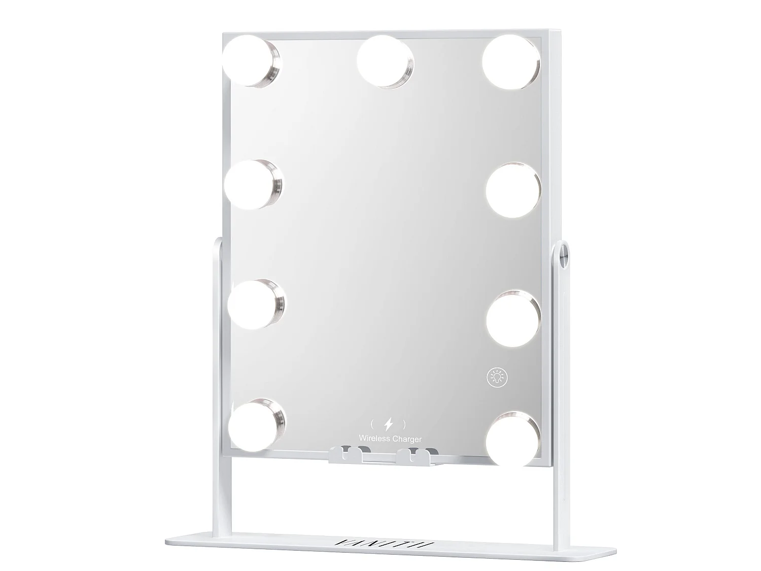 Hollywood make-up spiegel met muurmontage en verlichting 25x30cm - Bluetooth - De draadloze laadfunctie voor telefoons