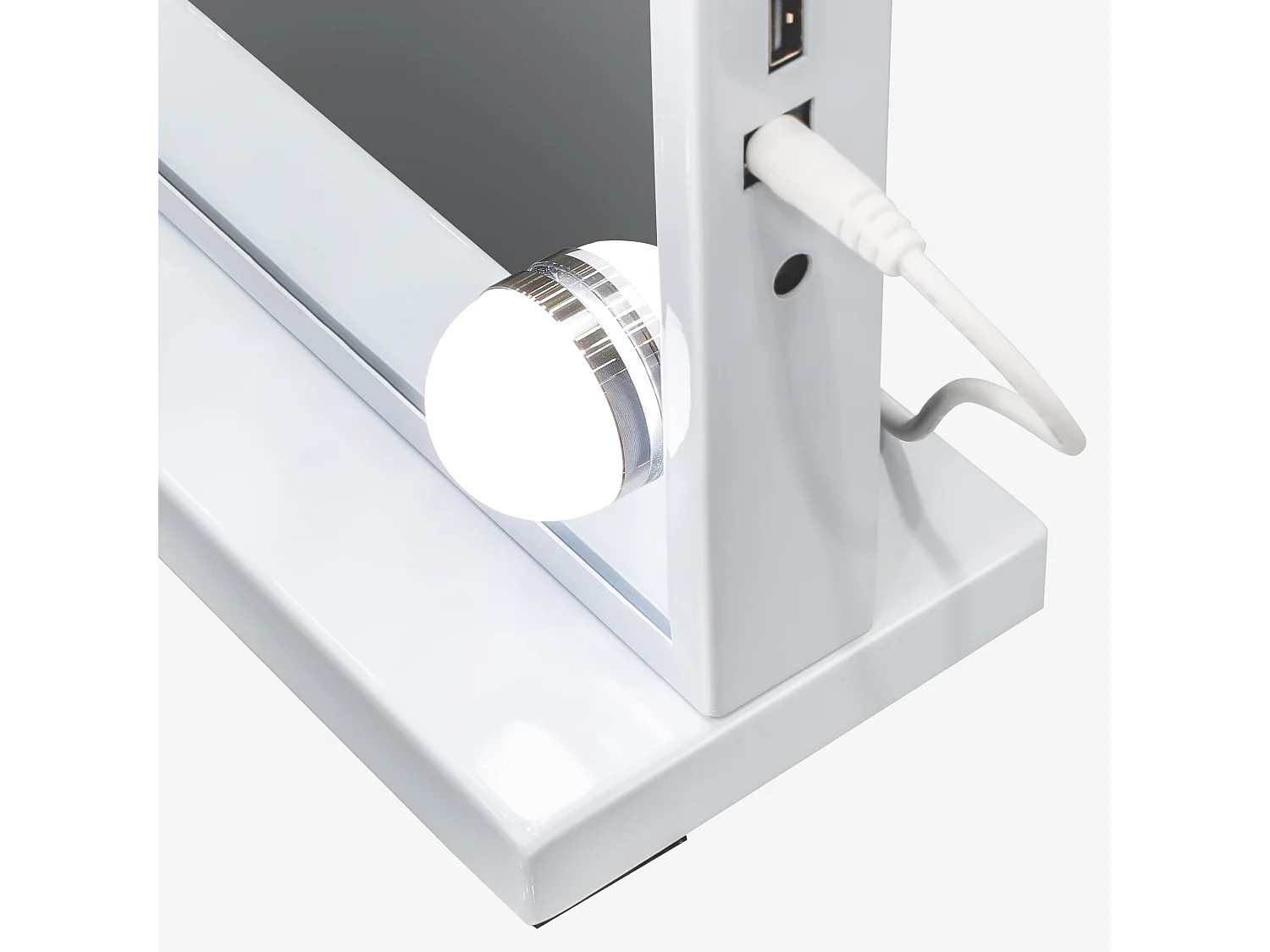 Espejo de maquillaje estilo Hollywood para tocador de pared con luz 58x46 cm - Bluetooth