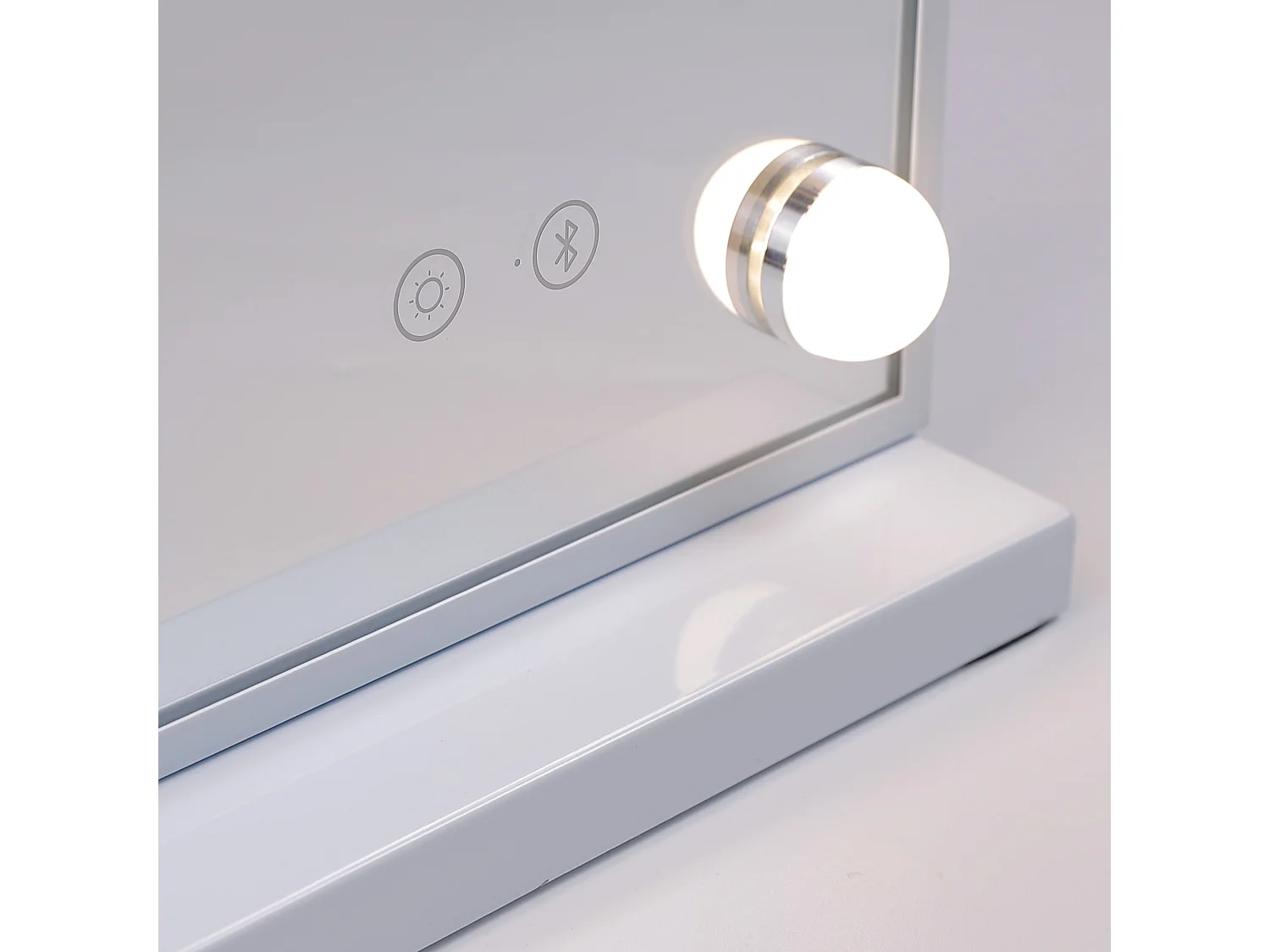 Espejo de maquillaje estilo Hollywood para tocador de pared con luz 58x46 cm - Bluetooth