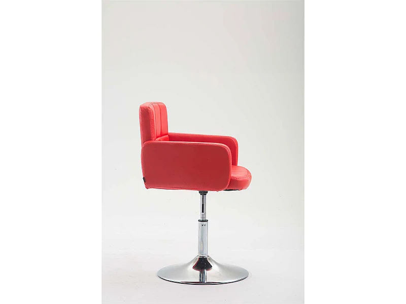 Chaise longue - Similicuir & Noyer - Rouge - Los Angeles