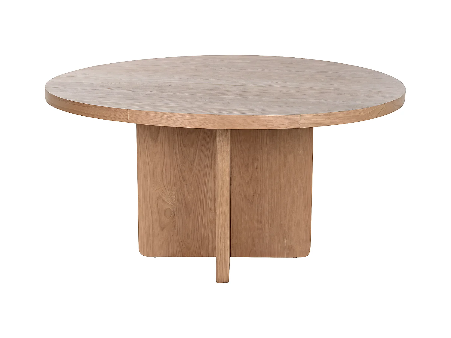 Table à manger, table de repas ronde en bois coloris naturel - diamètre 152 x Hauteur 76 cm