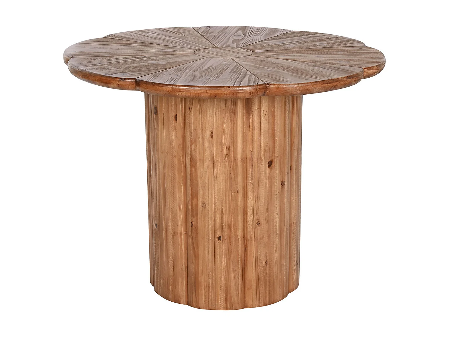 Table à manger, table de repas ronde en bois coloris naturel - diamètre 100 x Hauteur 77 cm