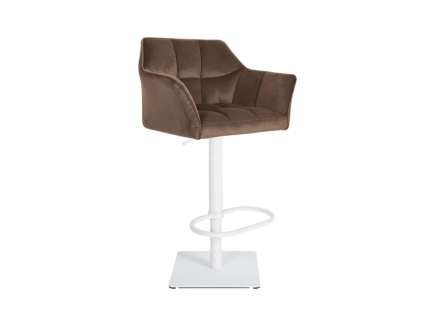 Tabouret de bar - Velours & Blanc - Marron - Damaso