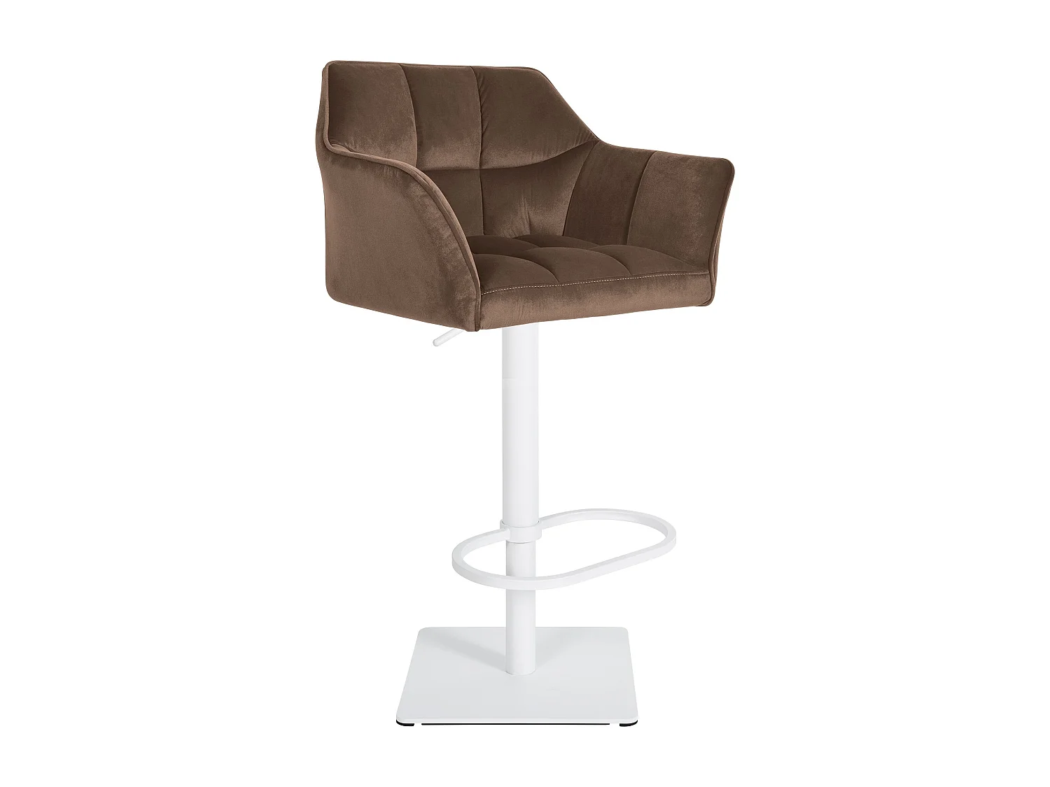 Tabouret de bar - Velours & Blanc - Marron - Damaso