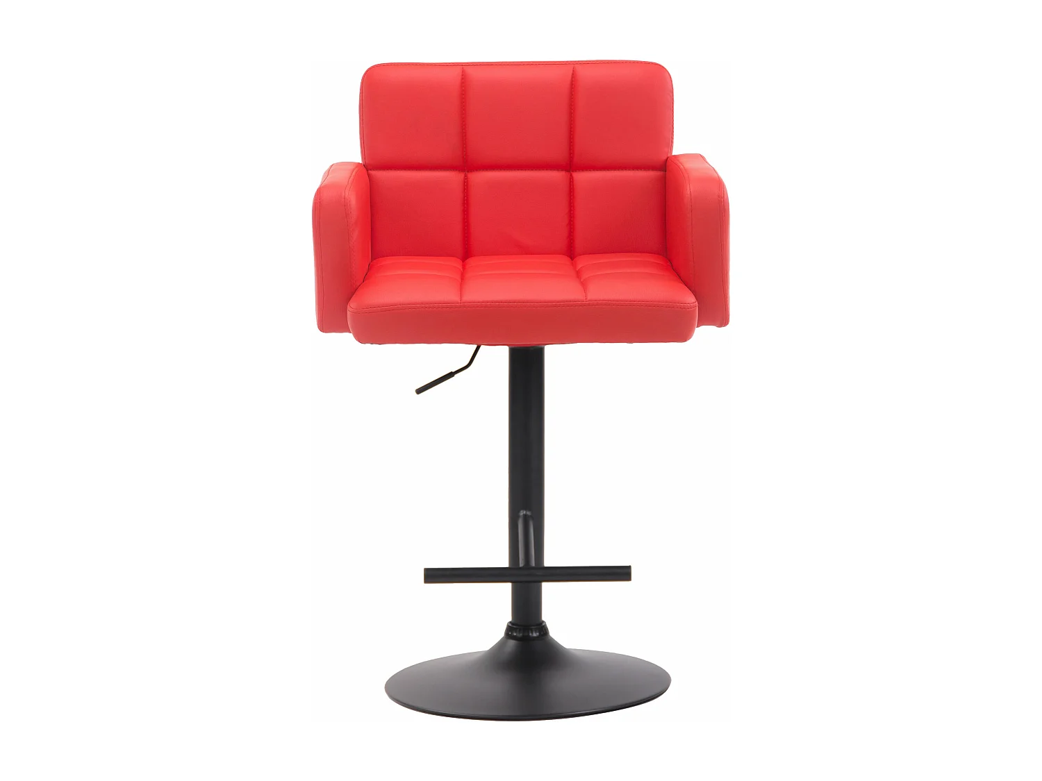 Tabouret de bar - Similicuir & Noir - Rouge - Los Angeles