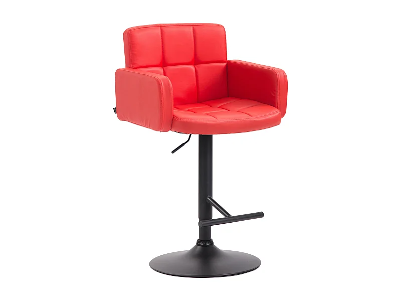 Barhocker - Kunstleder & schwarz - rot - Los Angeles