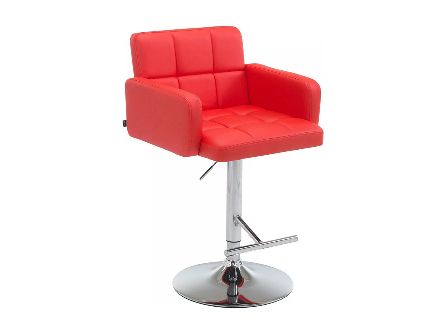 Tabouret de bar - Similicuir & Chrome - Rouge - Los Angeles