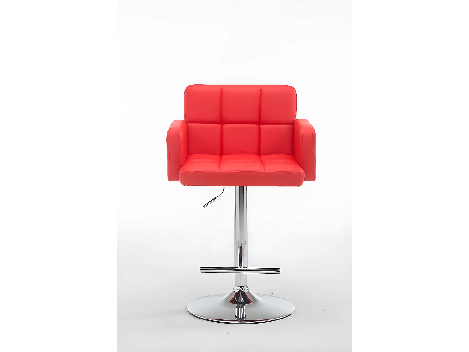 Tabouret de bar - Similicuir & Chrome - Rouge - Los Angeles