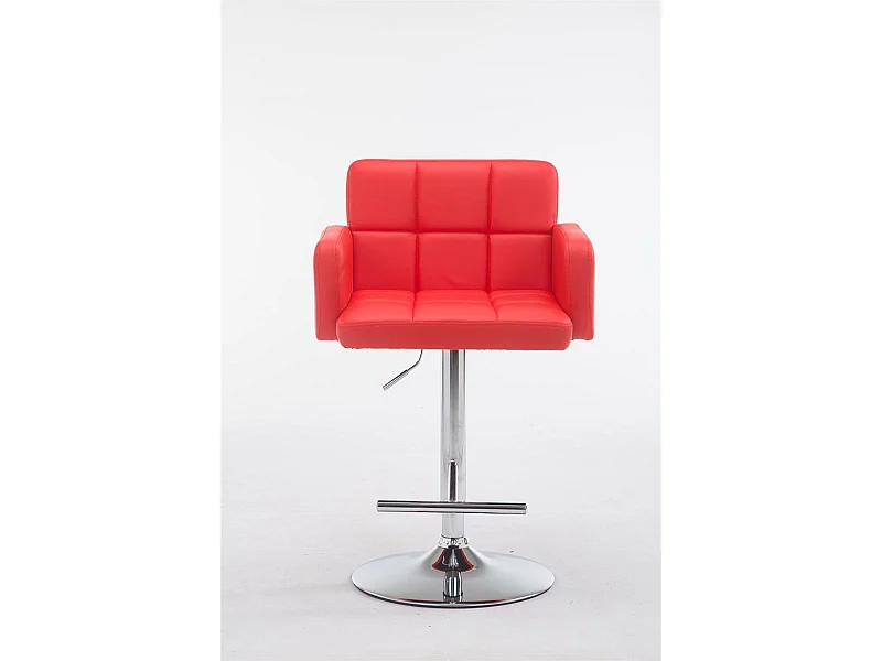 Tabouret de bar - Similicuir & Chrome - Rouge - Los Angeles