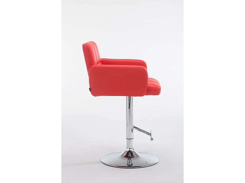 Tabouret de bar - Similicuir & Chrome - Rouge - Los Angeles