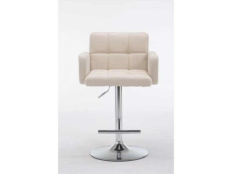 Tabouret de bar - Tissu & Chrome - Crème - Los Angeles