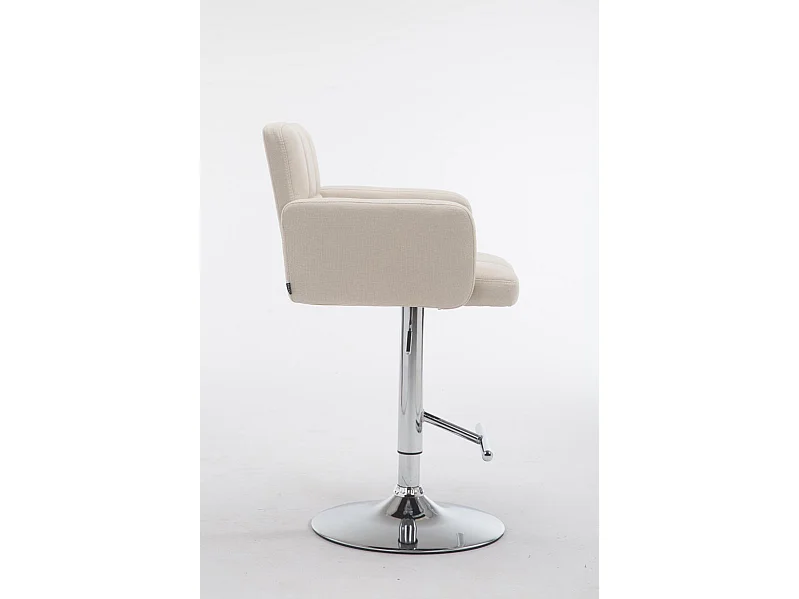 Tabouret de bar - Tissu & Chrome - Crème - Los Angeles