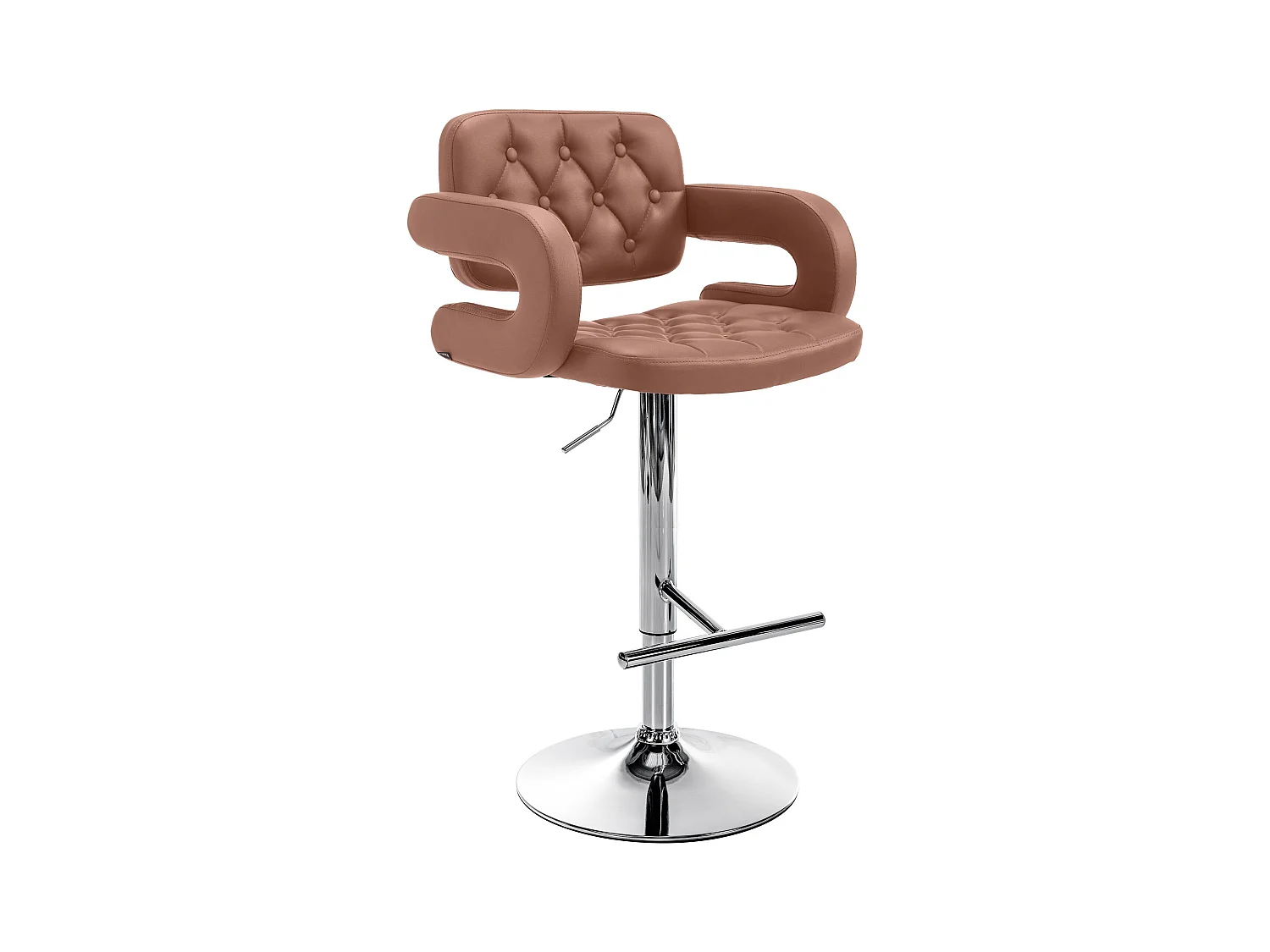 Tabouret de bar - Similicuir & Métal - Cognac - Dublin