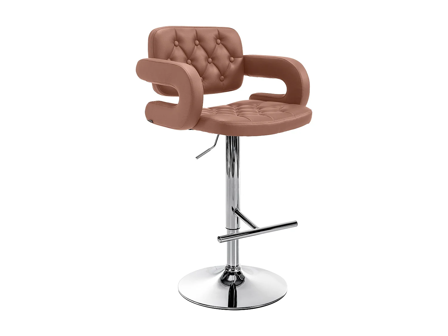 Tabouret de bar - Similicuir & Métal - Cognac - Dublin