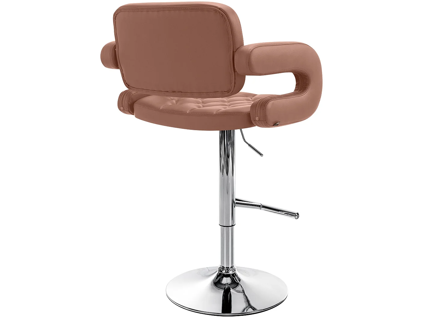 Tabouret de bar - Similicuir & Chrome - Cognac - Dublin