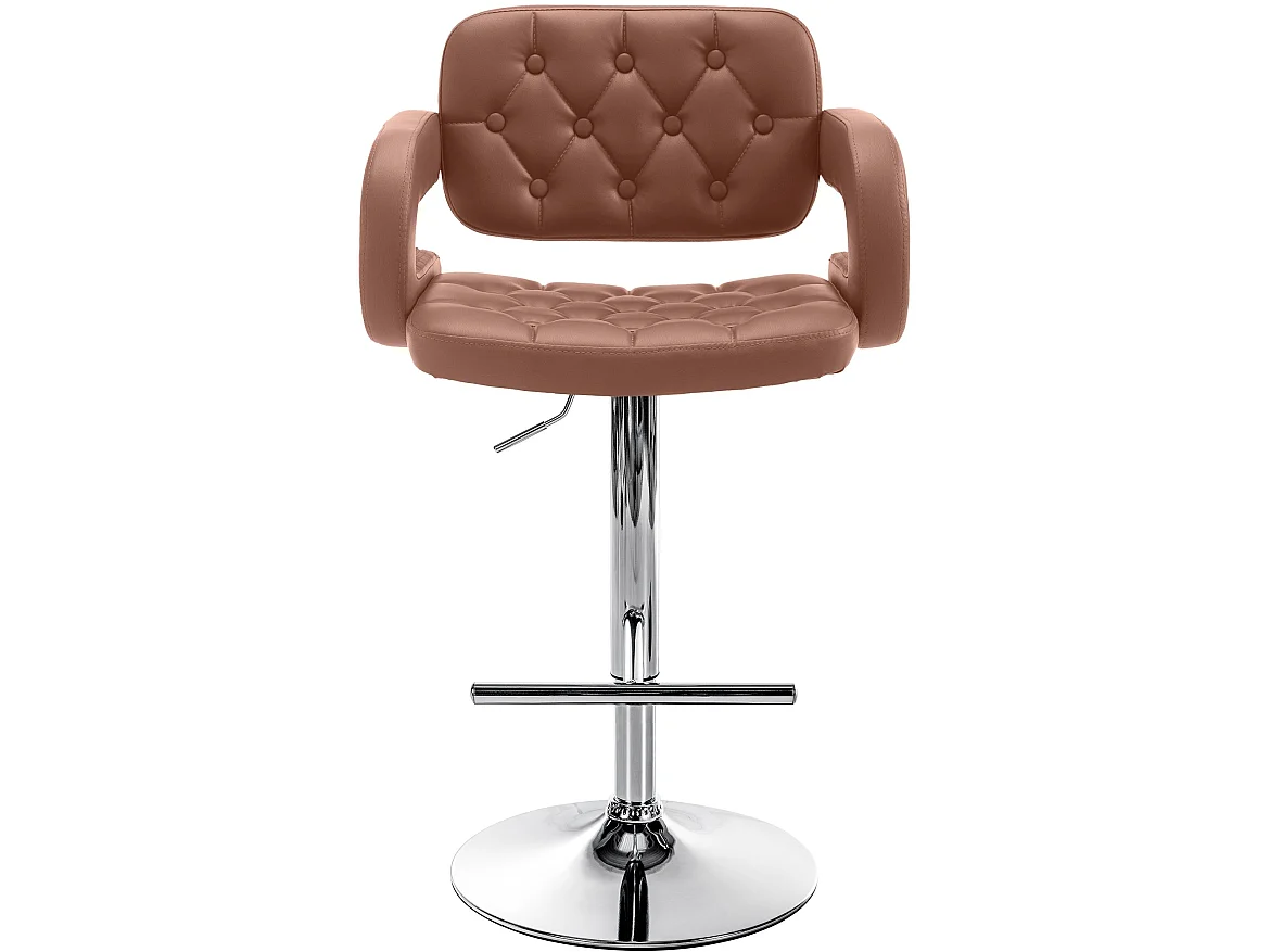 Tabouret de bar - Similicuir & Chrome - Cognac - Dublin
